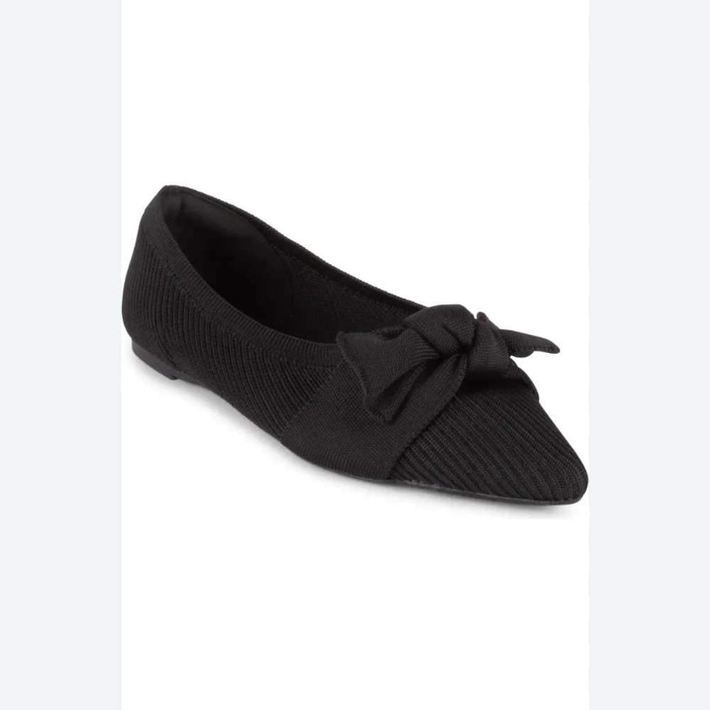 Tahari Black Bow Accent Flats